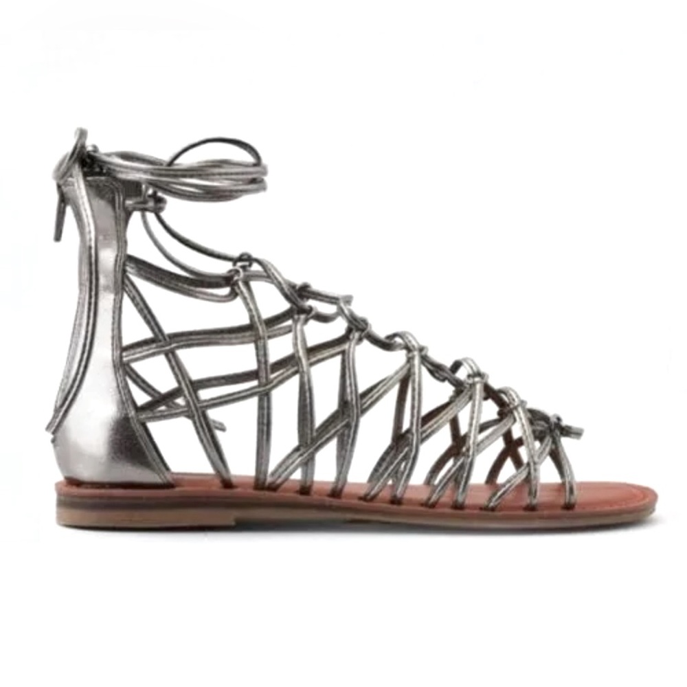American Eagle Caged Gladiator Metallic Sandals S… - image 2